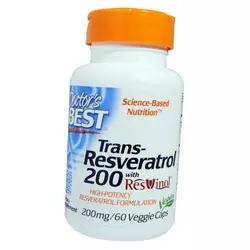 Транс Ресвератрол и Полифенолы, Trans-Resveratrol 200, Doctor's Best  60вегкапс (70327002)