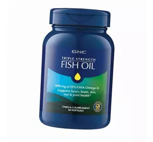Омега-3, Fish Oil Triple Strength, GNC  60гелкапс (67120003)