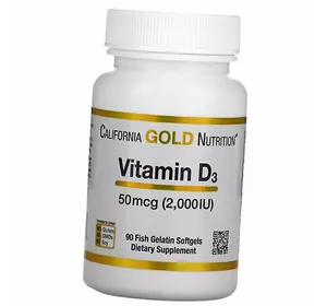 Витамин Д3, Vitamin D3 2000, California Gold Nutrition  90гелкапс (36427010)