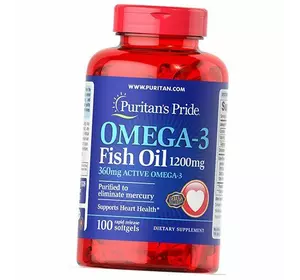 Омега 3, Omega-3 Fish Oil 1200, Puritan's Pride  100гелкапс (67367010)