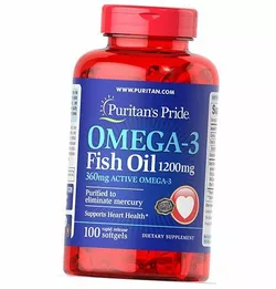 Омега-3, Omega-3 Fish Oil 1200, Puritan's Pride  100гелкапс (67367010)