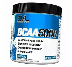 BCAA для мышечной массы, BCAA 5000 Powder, Evlution Nutrition  240г Синяя малина (28385003)