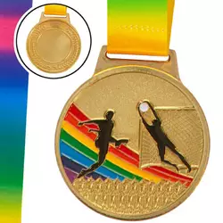 Медаль спортивная с лентой цветная Футбол C-0342     Золотой (33508322)