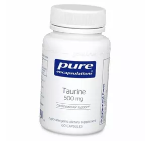 Таурин кардио поддержка, Taurine 500, Pure Encapsulations  60капс (27361010)