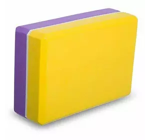 Блок для йоги FI-1713 No branding    Желто-фиолетовый (56429301)
