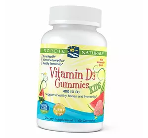 Жевательный Витамин Д3 для детей, Vitamin D3 Gummies Kids, Nordic Naturals  60таб Арбуз (36352036)