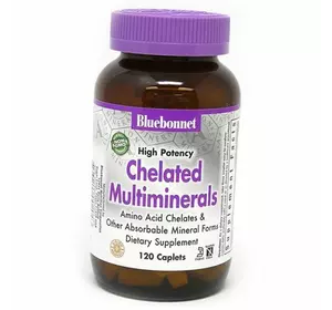 Хелатные Мультиминералы, Chelated Multiminerals, Bluebonnet Nutrition  120каплет (36393004)
