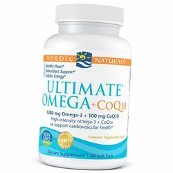 Омега с Коэнзимом, Ultimate Omega + CoQ10, Nordic Naturals  60гелкапс Лимон (67352046)