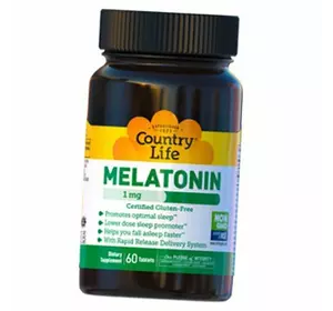 Мелатонин, Melatonin 1, Country Life  60таб (72124020)