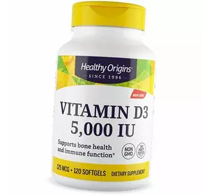 Витамин Д3 высокоактивный, Vitamin D3 5000, Healthy Origins  120гелкапс (36354003)