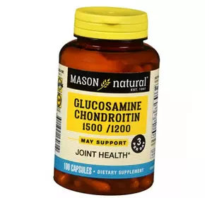Глюкозамин Хондроитин, Glucosamine Chondroitin, Mason Natural  100капс (03529002)