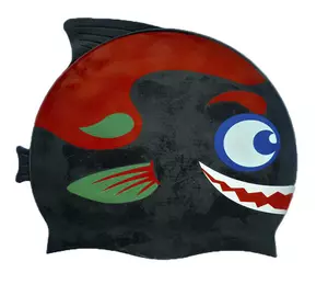 Шапочка для плавания детская Рыба PL-1823    Черно-красный (60429083)
