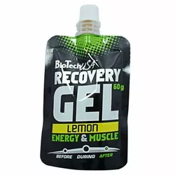 Гель для восстановления после тренировки, Recovery Gel, BioTech (USA)  60г Лимон (16084004)