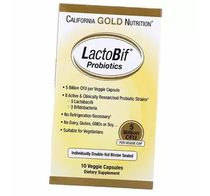 Пробиотики, LactoBif Probiotics 5 Billion, California Gold Nutrition  10вегкапс (69427001)