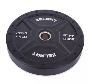 Блины (диски) бамперные для кроссфита Bumper Plates TA-2258   20кг  Черный (58363160)