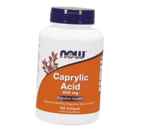 Каприловая кислота для пищеварительной системы, Caprylic Acid 600, Now Foods  100гелкапс (69128028)