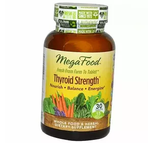 Поддержка щитовидной железы, Thyroid Strength, Mega Food  60таб (36343043)
