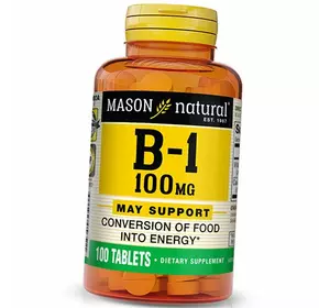 Тиамин Гидрохлорид, Vitamin B-1 100, Mason Natural  100таб (36529003)