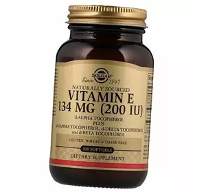 Витамин Е, Смесь токоферолов, Vitamin E 200 Mixed Tocopherols, Solgar  100гелкапс (36313167)