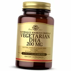 Омега 3 для вегетарианцев, ДГК, Omega-3 Vegetarian DHA, Solgar  50вег.гелкапс (67313009)