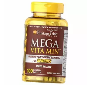 Комплекс витаминов для пожилых людей, Mega Vita Min Multivitamin for Seniors, Puritan's Pride  100каплет (36367080)