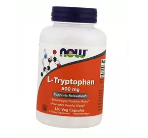 Триптофан, L-Tryptophan 500, Now Foods  120вегкапс (27128029)