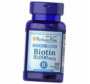 Биотин, Biotin 10000, Puritan's Pride  100гелкапс (36367061)