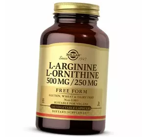 Аргинин и Орнитин, L-Arginine/L-Ornithine , Solgar  100вегкапс (27313017)