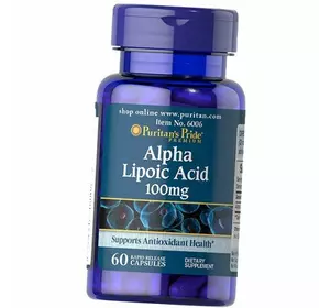 Альфа Липоевая кислота в капсулах, Alpha Lipoic Acid 100, Puritan's Pride  60капс (70367001)
