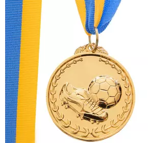 Медаль спортивная с лентой Футбол C-7011     Золотой (33508318)