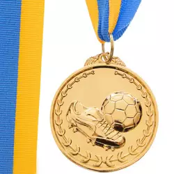 Медаль спортивная с лентой Футбол C-7011     Золотой (33508318)