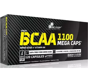 Аминокислоты ВСАА для спорта, BCAA Mega 1100, Olimp Nutrition  120капс (28283003)