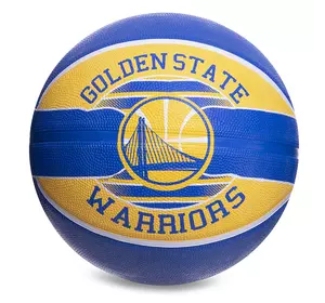 Мяч баскетбольный резиновый NBA Team Golden State Warriors 83515Z Spalding  №7 Сине-желтый (57484049)