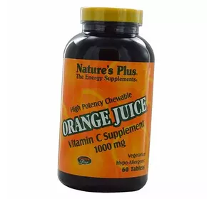 Витамин С, Аскорбиновая кислота, Orange Juice Vitamin C 1000, Nature's Plus  60таб (36375151)