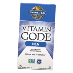 Мультивитамины для мужчин, Vitamin Code Men Multivitamin, Garden of Life  240вегкапс (36473003)