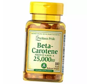 Бета-Каротин, Beta-Carotene 25000, Puritan's Pride  100гелкапс (72367035)