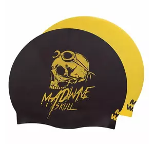 Шапочка для плавания двухсторонняя Swim Scull Reversible M055025 Mad Wave   Черно-желтый (60444173)