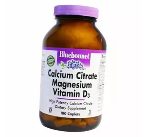 Кальций Магний Витамин Д3, Calcium Citrate Magnesium Vitamin D3, Bluebonnet Nutrition  180каплет (36393064)