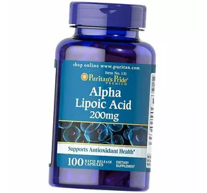 Альфа Липоевая кислота, Alpha Lipoic Acid 200, Puritan's Pride  100капс (70367028)