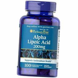 Альфа Липоевая кислота, Alpha Lipoic Acid 200, Puritan's Pride  100капс (70367028)