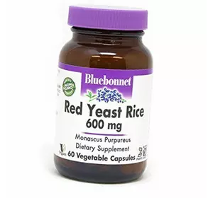 Красный дрожжевой рис, Red Yeast Rice, Bluebonnet Nutrition  60вегкапс (71393005)