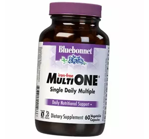 Мультивитамины без железа, MultiOne iron Free, Bluebonnet Nutrition  60вегкапс (36393038)