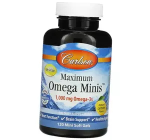 Омега Максимум, Maximum Omega Minis, Carlson Labs  120гелкапс Лимон (67353035)