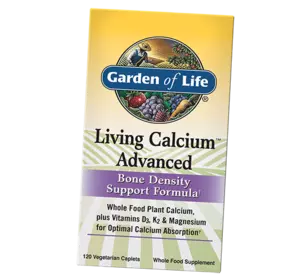 Мультивитамины для здоровья костей, Living Calcium Advanced, Garden of Life  120вегкаплет (36473001)