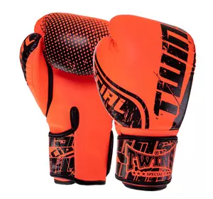 Перчатки боксерские FBGVS12-TW7 Twins  14oz Черно-темно-оранжевый (37426154)