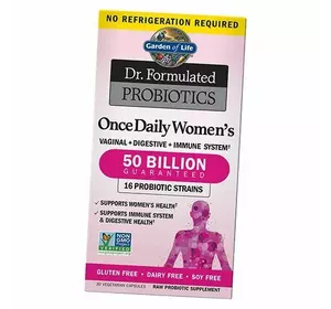 Пробиотики для женщин, Dr. Formulated Probiotics Once Daily Women's, Garden of Life  30вегкапс (69473009)