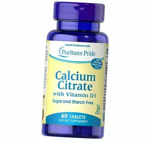 Кальций Цитрат и Витамин Д3, Calcium Citrate with Vitamin D, Puritan's Pride  60таб (36367246)