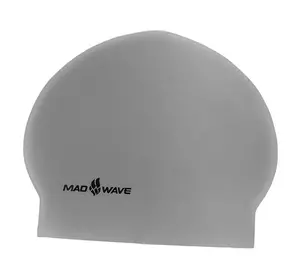 Шапочка для плавания Solid M056501 Mad Wave   Серебряный (60444006)