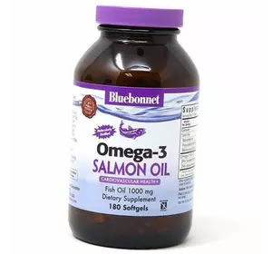 Натуральная Омега-3 из лососевого жира, Omega-3 Salmon, Bluebonnet Nutrition  180гелкапс (67393004)