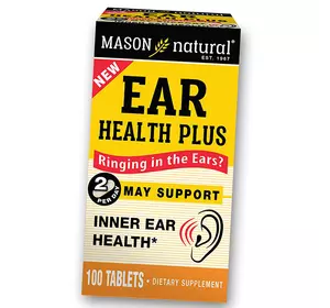 Витамины для здоровья ушей и слуха, Ear Health Plus, Mason Natural  100таб (36529038)